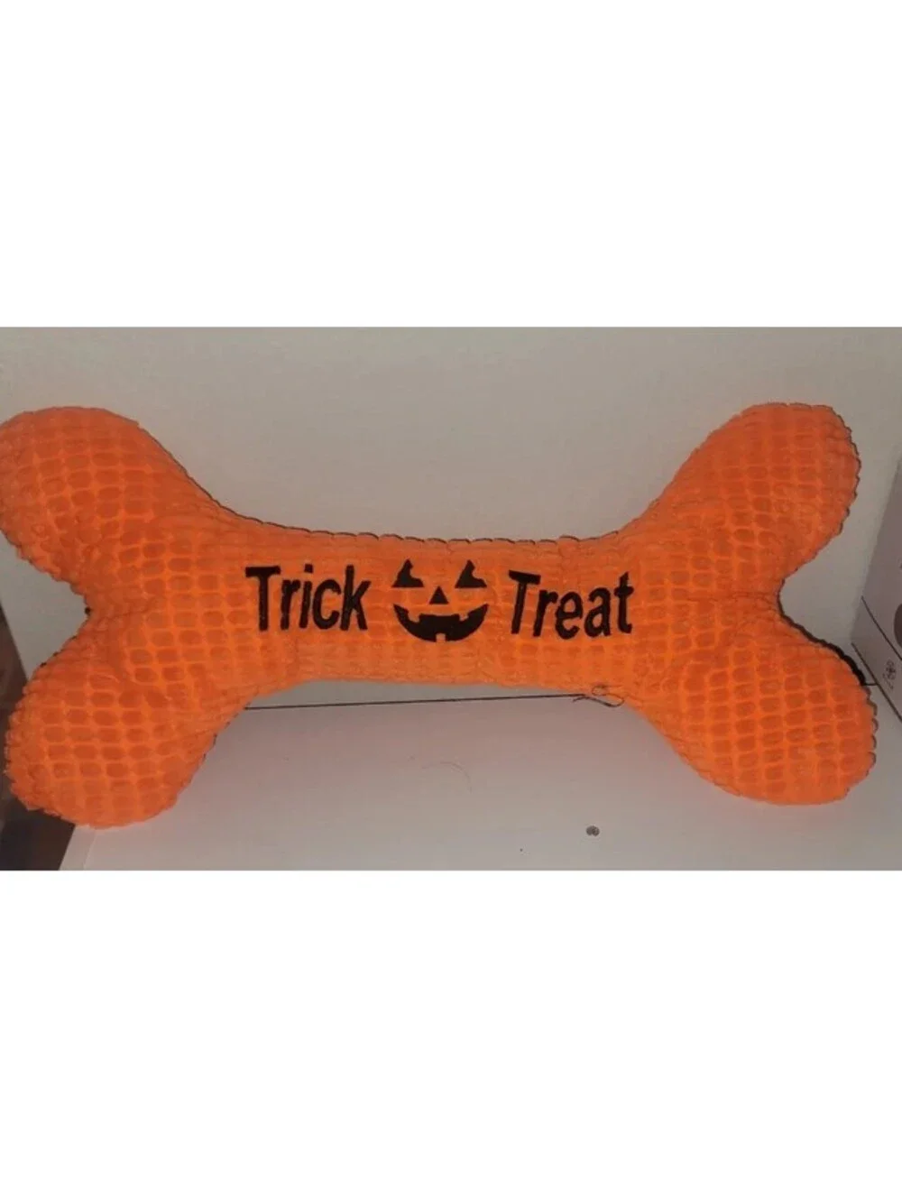 TRICK OR TREAT JUMBO XL ORANGE DOG BONE HALLOWEEN 23